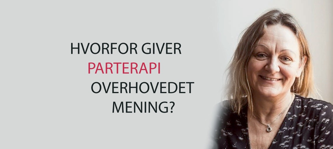 Et billede med overskrift af parterapeut Karin Koch fra København